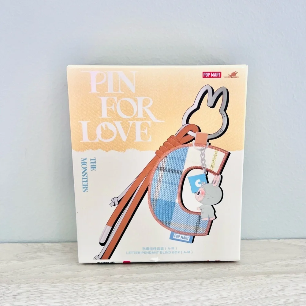 Pop Mart The Monsters Labubu Pin For Love Series Letter Pendant - H